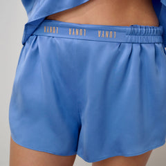 Washable Silk Tie Front Short Set