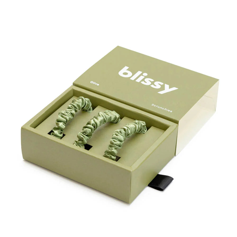 Blissy Skinny Scrunchies - Olive