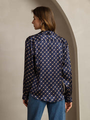 Clearance(US Warehouse) - 19Momme Silk Long Sleeve Lapel Collar Women's Shirt with Button Up Design