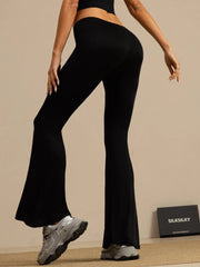 Pure Silk Women's Flare Pants High Waisted Bell Bottom