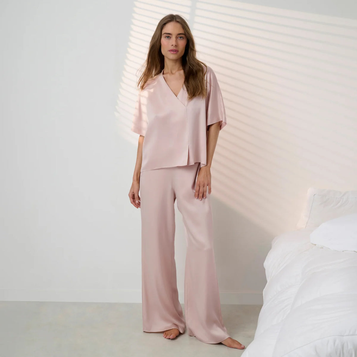 Washable Silk Crossover Pant Set