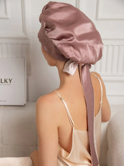 Pure Silk Casual Bonnet with Long Ribbons (Two-tone and Double-sided)