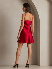 Pure Silk Spaghetti Strap Short Dress
