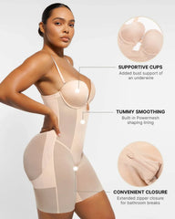 BOOT-YEAH™ MeshSmooth™ Deep Plunge Shaping Bodysuit