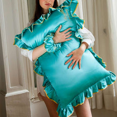 Breakfast at Drowsy - Turquoise Pillowcase