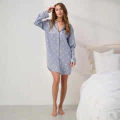 Washable Silk Sleep Shirt Dress