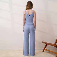 Pointelle Wide Leg Pant