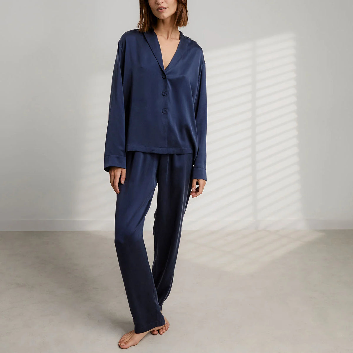 Washable Silk Long Sleeve Pant Set