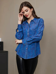 Pure Silk Daily Piping Trim Womens Shirt
