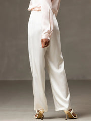 19Momme Silk High Waist Wide Leg Women's Pants