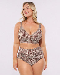 Smart Sculpt™ Ruched V-Neck Bikini Top & High-Waisted Bottom Set