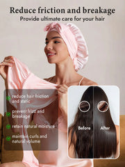 Pure Silk Double-layer Bonnet - With Adjustable Long Tie