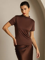 Pure Silk Short Sleeve Mock Women's T-Shirt