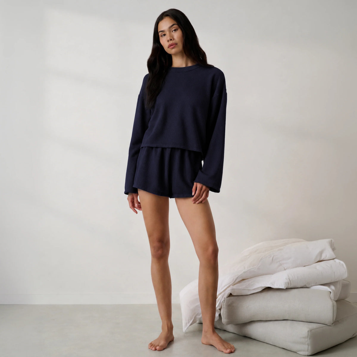 Organic Cotton Seersucker Wide Sleeve