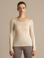 Silk Long Sleeve Scoop Neck Women's Sport T-shirt