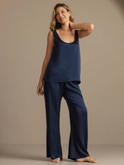 19Momme Washable Silk Tank Top & Wide Leg Pants Set