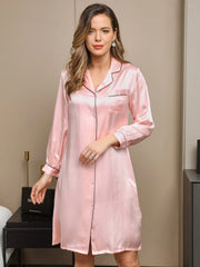 Pure Silk Contra Trim Nightshirt