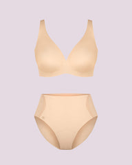 Curve Code™ LYCRA®FitSense™ Wireless V-Neck Bra + Brief