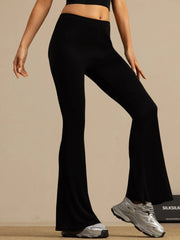 Pure Silk Women's Flare Pants High Waisted Bell Bottom