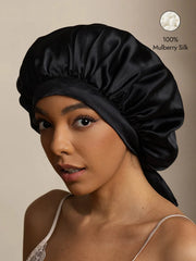 Women's Mulberry Silk Bonnet with Long Ribbons