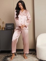Pure Silk Long Sleeve Women's Pajamas Set