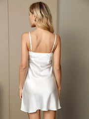 Pure Silk Spaghetti Strap Short Nightgown