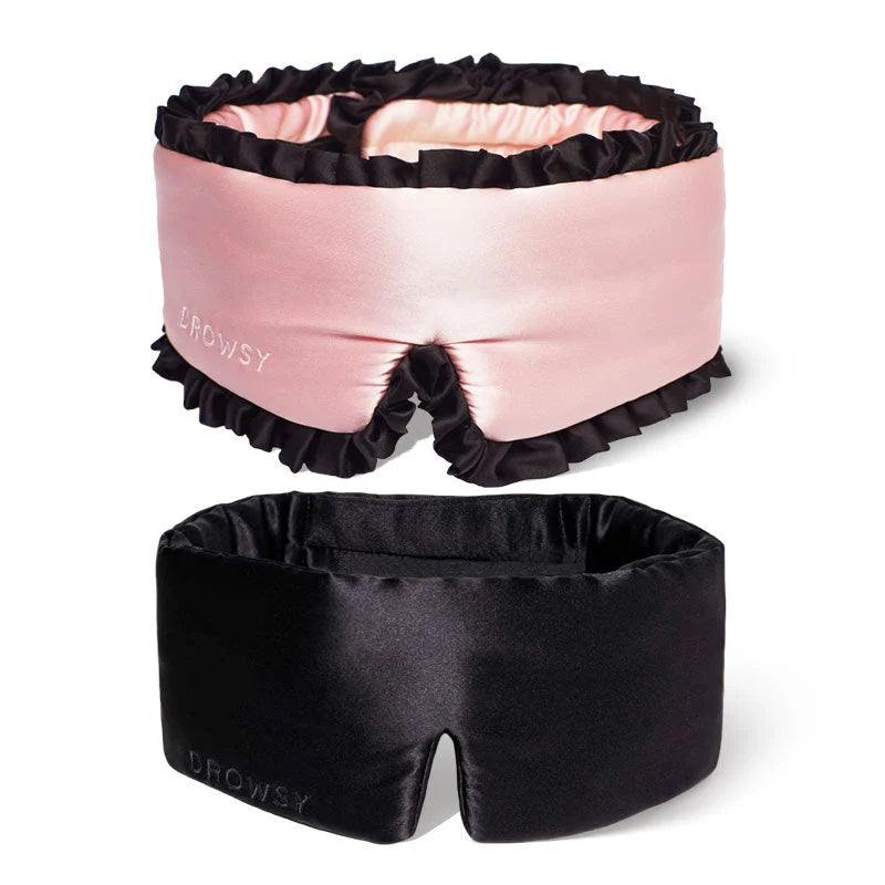 2-Pack Sleep Masks | Sleep and the City Pink & Black + Black Jade