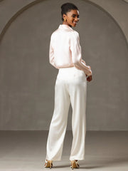 19Momme Silk High Waist Wide Leg Women's Pants