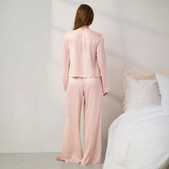 Washable Silk Tie Front Pant Set