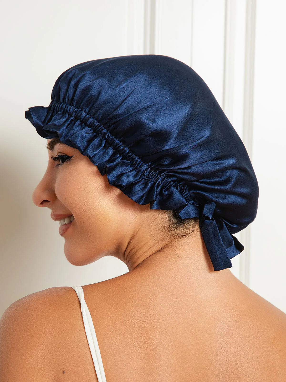 Pure Silk Double Layer Bonnet with Ribbon