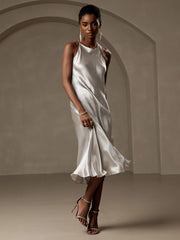 19Momme Silk Spaghetti straps Maxi Dress